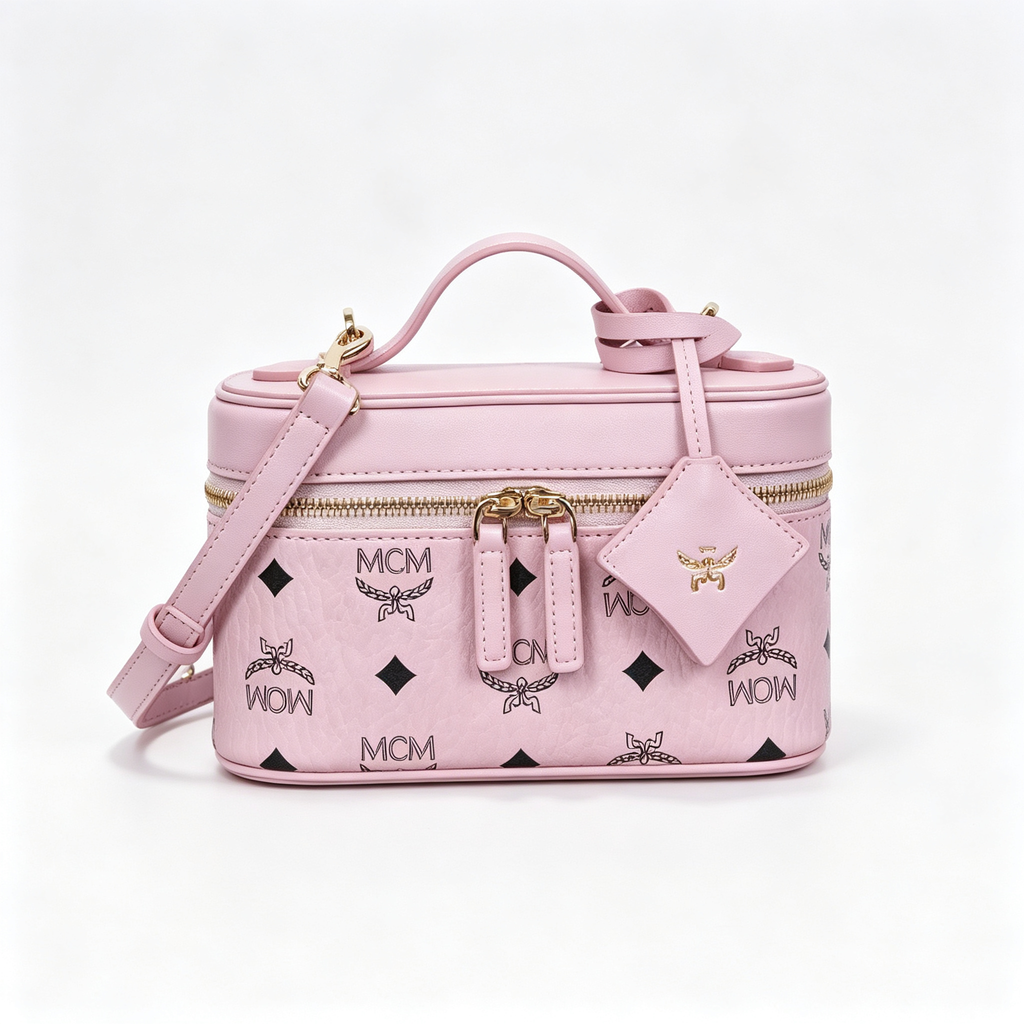 MCM's classic Visetos print mini vanity bag with a detachable shoulder strap can be carried by hand or worn crossbody A new arrival for Spring/Summer 2026