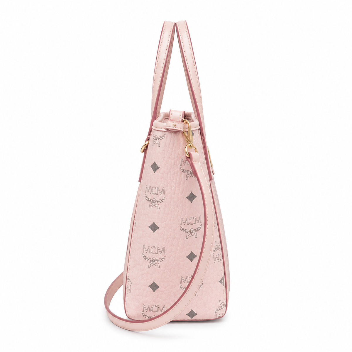 MCM TONI light misty pink Visetos canvas detachable shoulder strap  small women's crossbody bag
