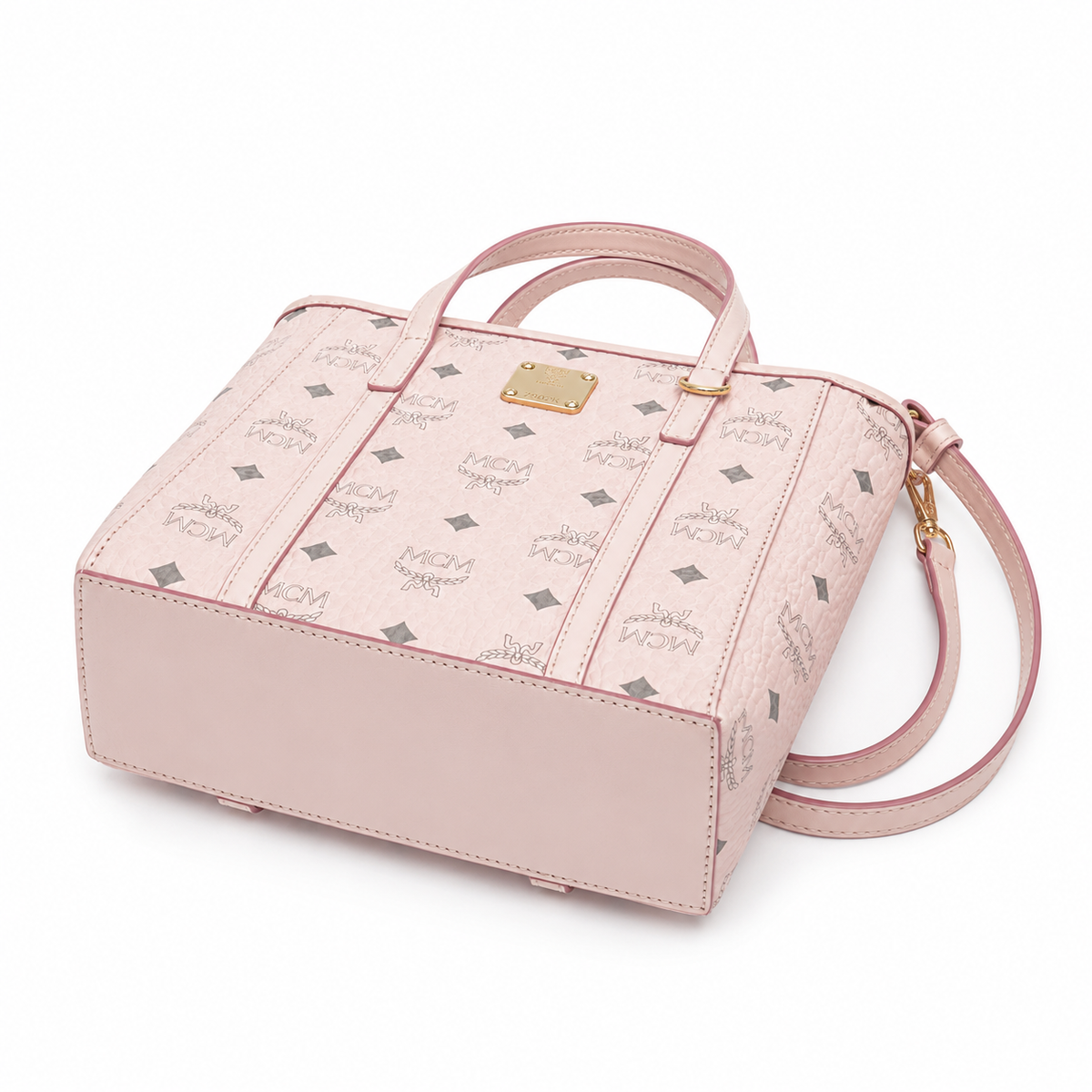 MCM TONI light misty pink Visetos canvas detachable shoulder strap  small women's crossbody bag