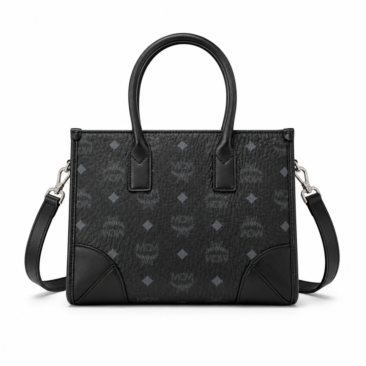 MCM Munich-colored Visetos canvas and Nappa leather detachable shoulder straps and structured silhouette women's style
