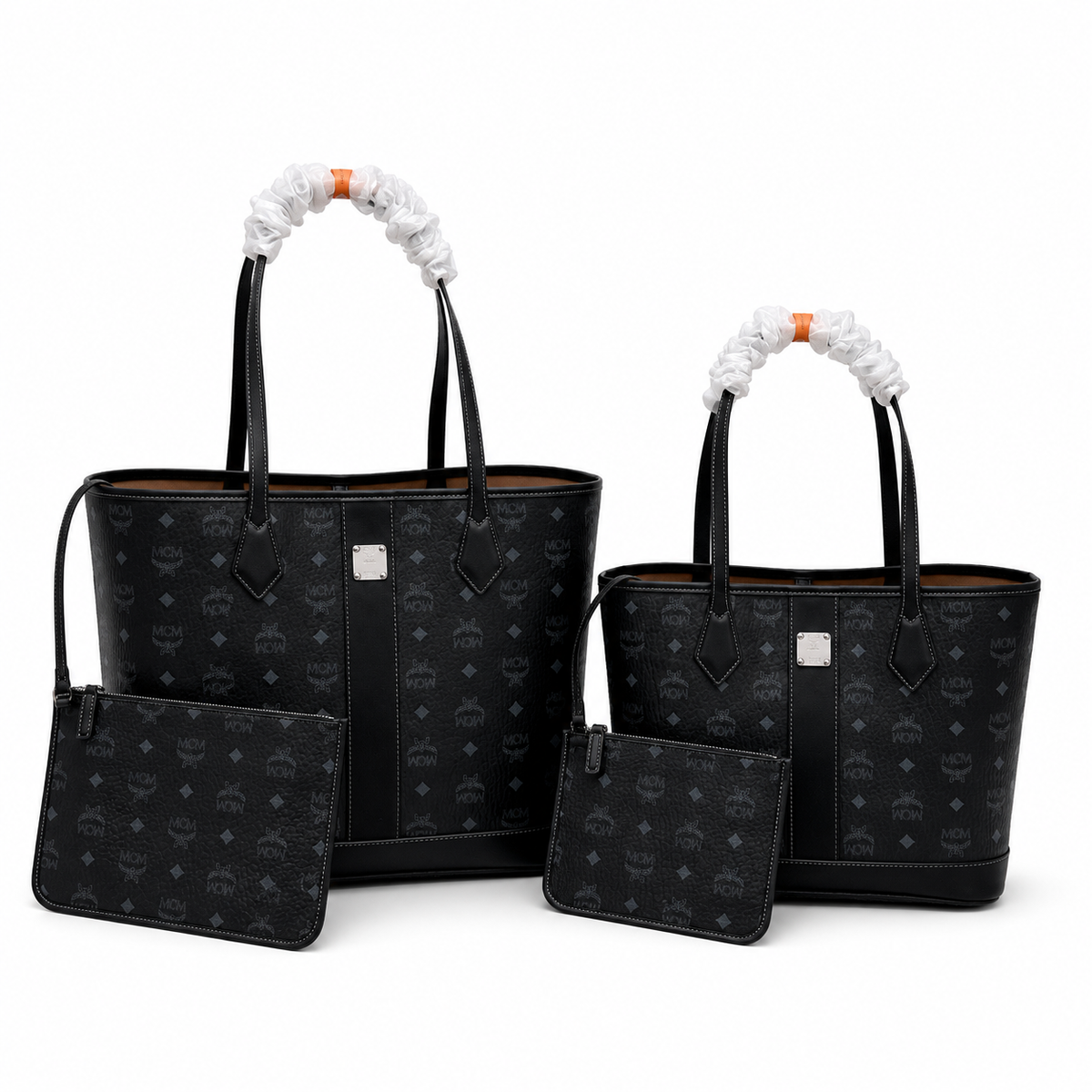 MCM monogram canvas all-over print + detachable clutch drawstring adjustable handle versatile women's bag for carrying shoulder or crossbody