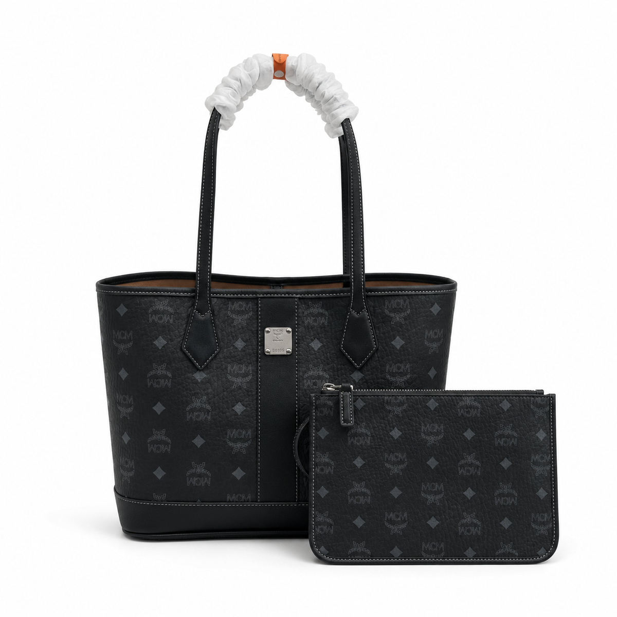 MCM monogram canvas all-over print + detachable clutch drawstring adjustable handle versatile women's bag for carrying shoulder or crossbody