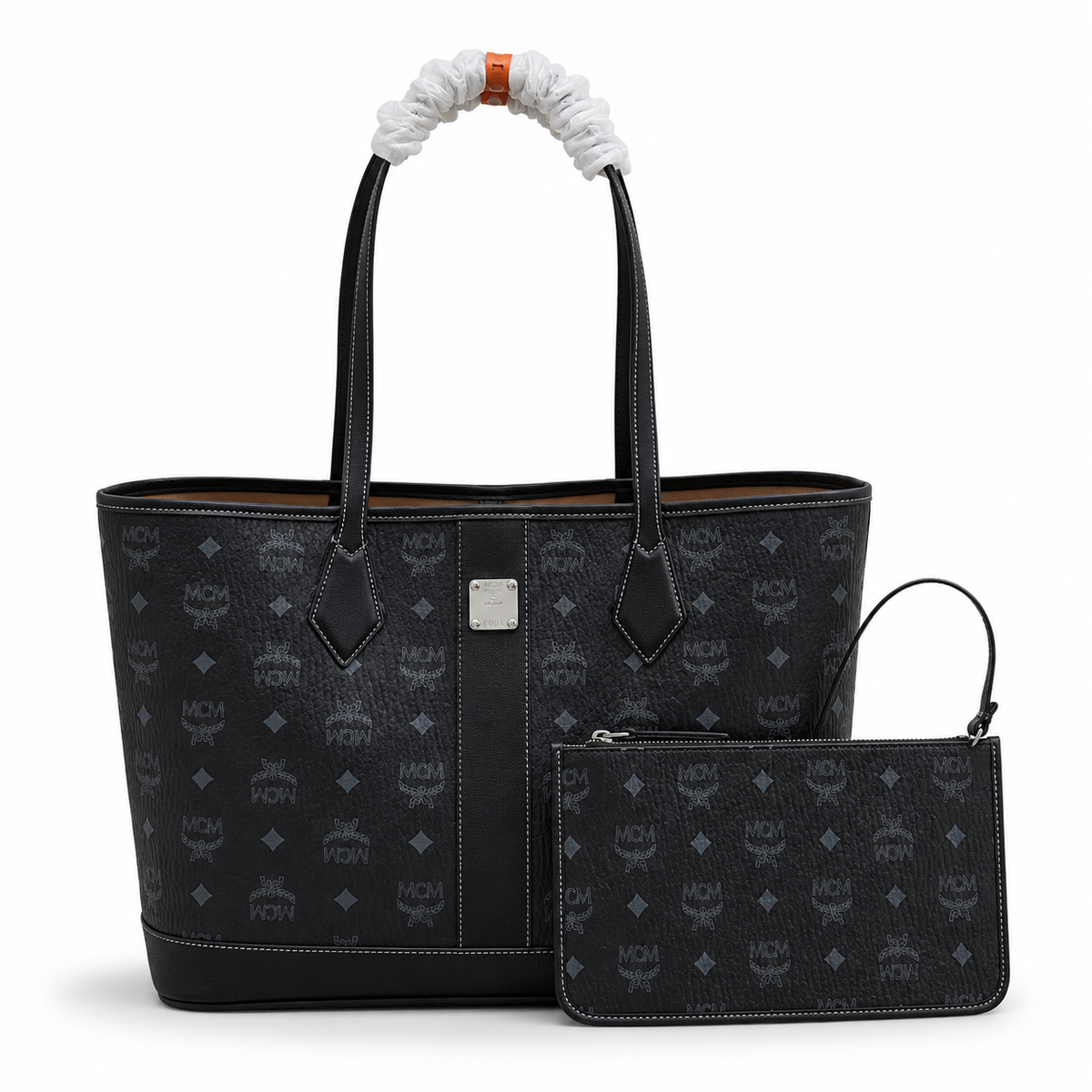 MCM monogram canvas all-over print + detachable clutch drawstring adjustable handle versatile women's bag for carrying shoulder or crossbody