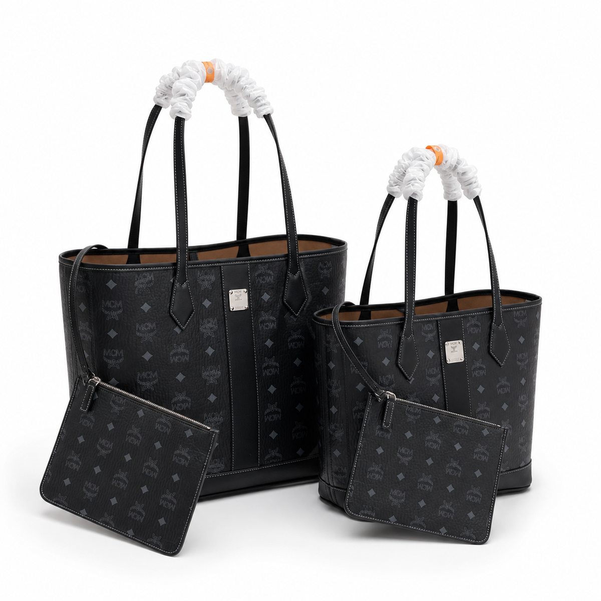 MCM monogram canvas all-over print + detachable clutch drawstring adjustable handle versatile women's bag for carrying shoulder or crossbody