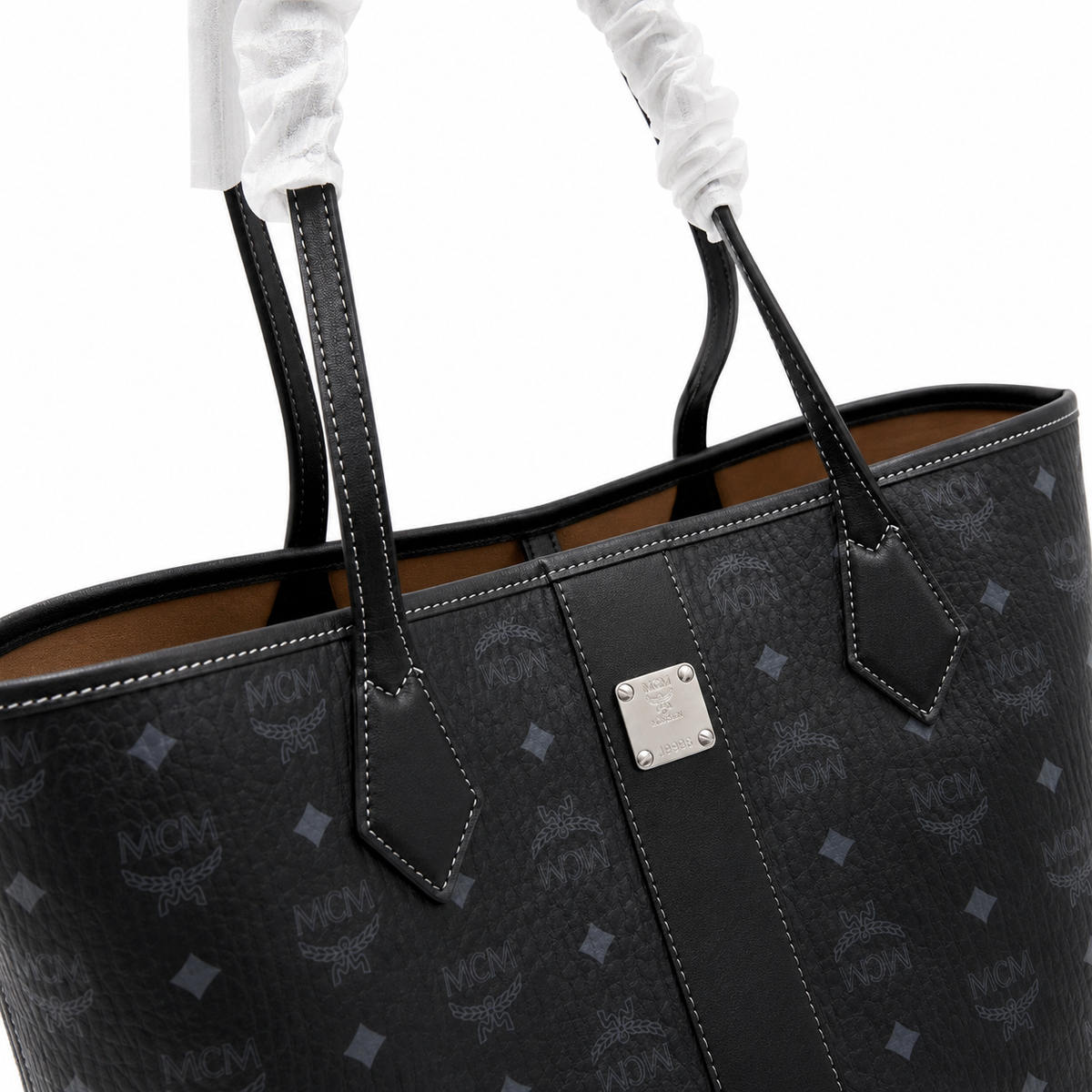MCM monogram canvas all-over print + detachable clutch drawstring adjustable handle versatile women's bag for carrying shoulder or crossbody