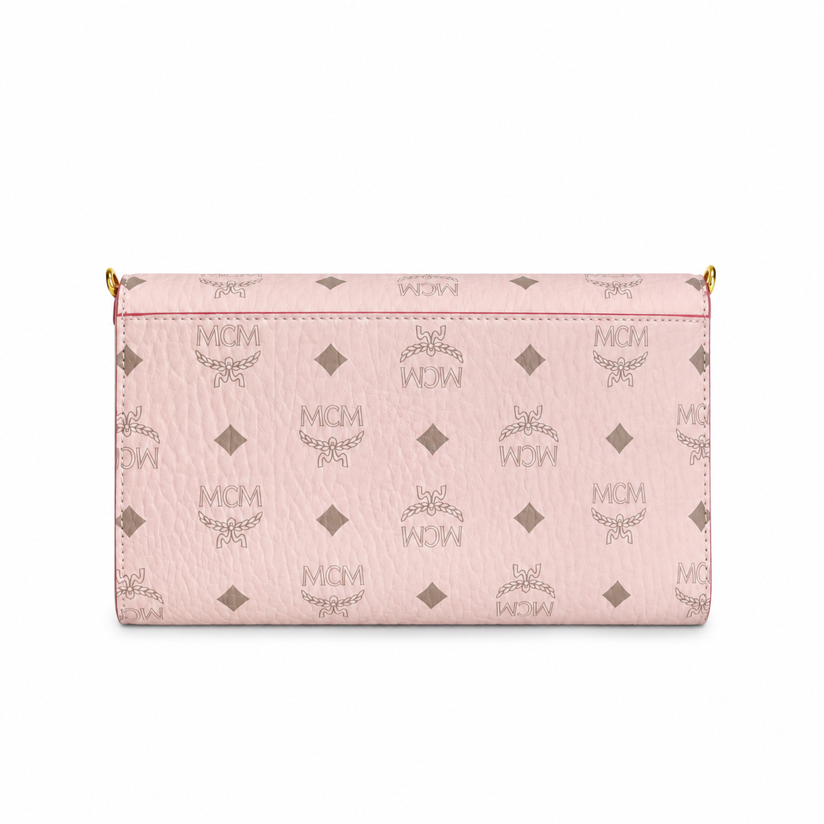 MCM monogram canvas with gold laurel leaf clasp detachable shoulder strap versatile women's bag for single shoulder or crossbody wear