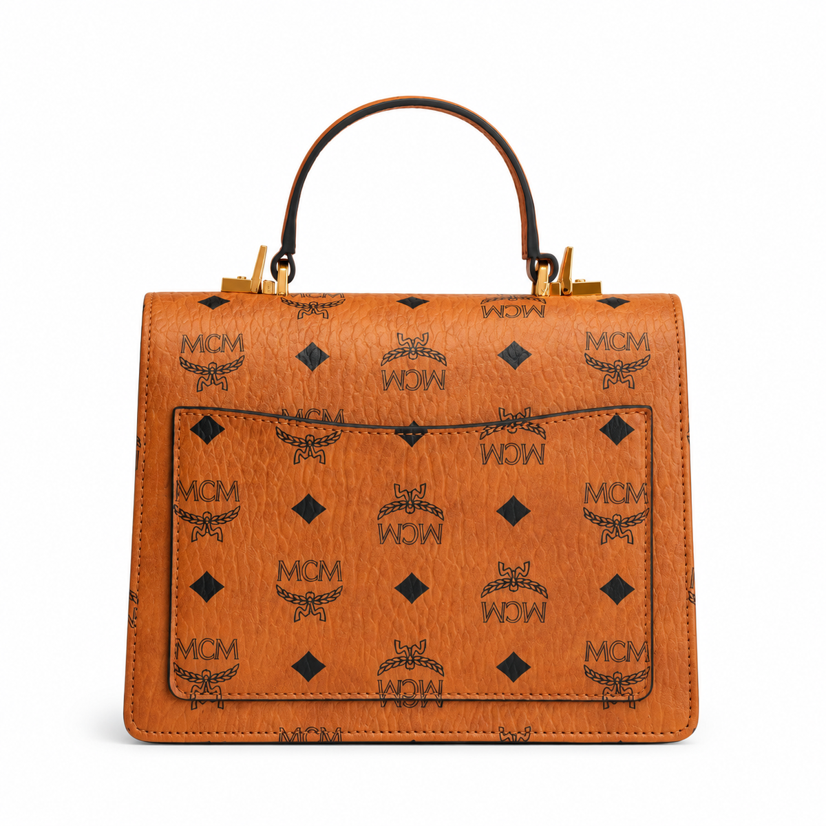 MCM monogram canvas with gold laurel leaf clasp adjustable shoulder strap handbag crossbody bag multi-purpose women's bag