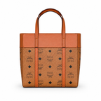 MCM Cognac-colored all-over print detachable shoulder strap multi-purpose women's bag (carry by hand shoulder bag crossbody bag)
