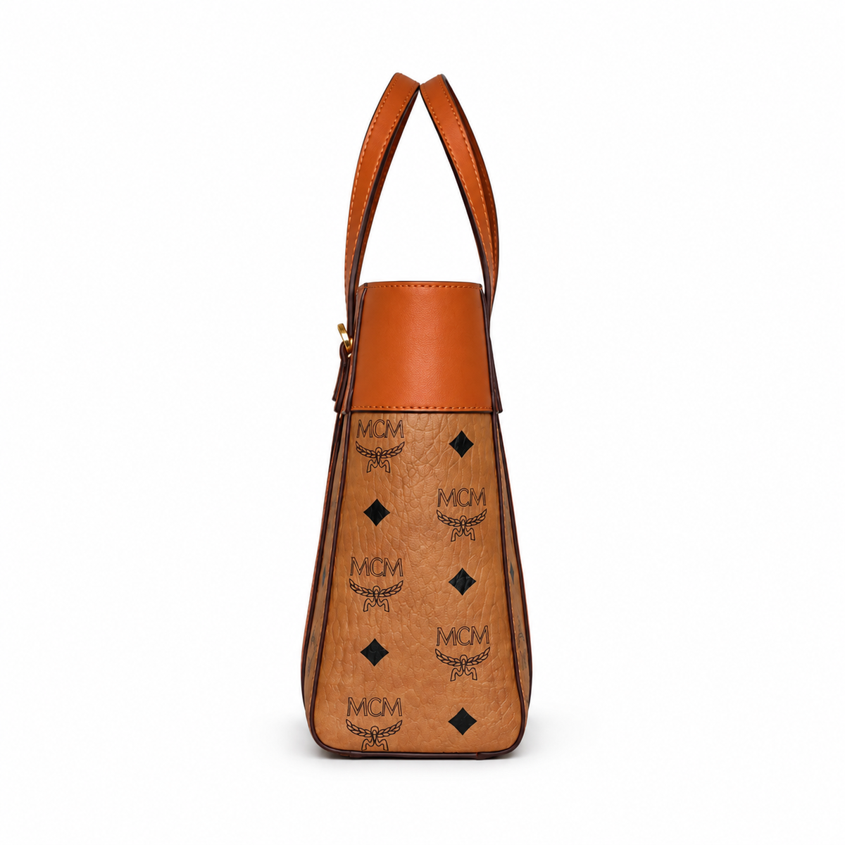 MCM Cognac-colored all-over print detachable shoulder strap multi-purpose women's bag (carry by hand shoulder bag crossbody bag)