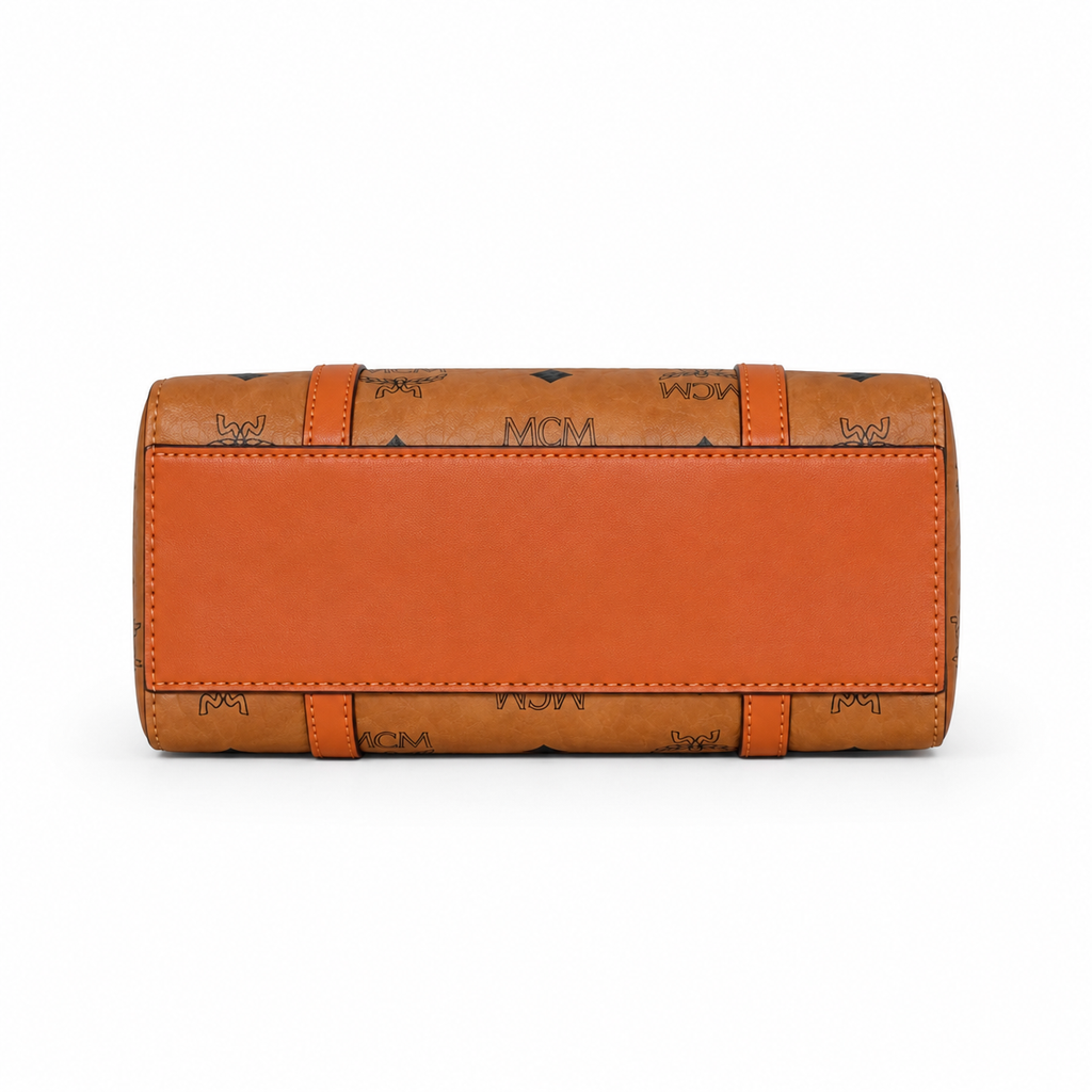MCM Cognac-colored all-over print detachable shoulder strap multi-purpose women's bag (carry by hand shoulder bag crossbody bag)