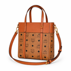 MCM Cognac-colored all-over print detachable shoulder strap multi-purpose women's bag (carry by hand shoulder bag crossbody bag)