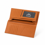 MCM Cognac Brown All-over Print + Gold Lock Clasp  Women's Clutch with Multiple Card Slots and Zipper Compartments