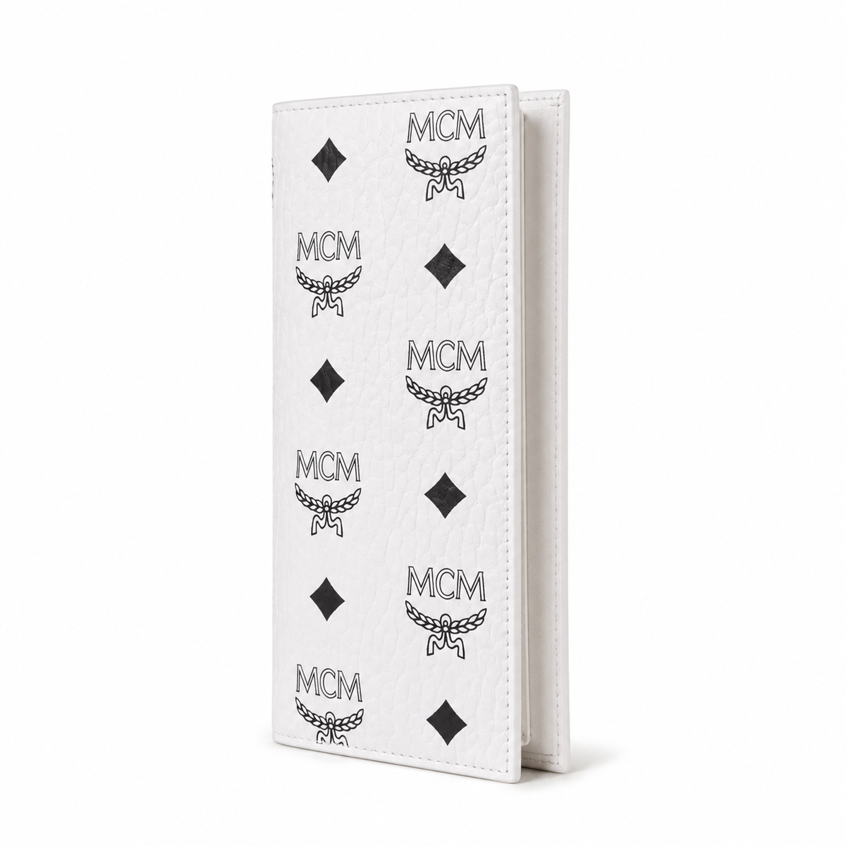 MCM White All-over Print Women's Clutch Bag with Multiple Card Slots and Zipper Compartments Product Details