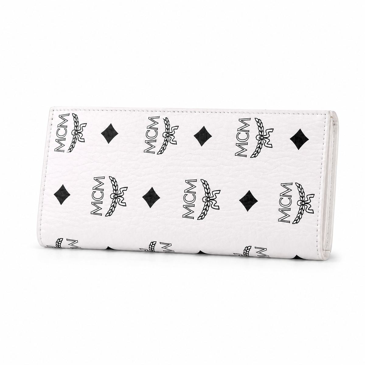 MCM White All-over Print Women's Clutch Bag with Multiple Card Slots and Zipper Compartments Product Details