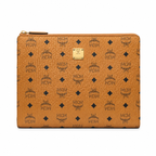 MCM classic Visetos print cognac brown unisex large-capacity clutch/slip bag