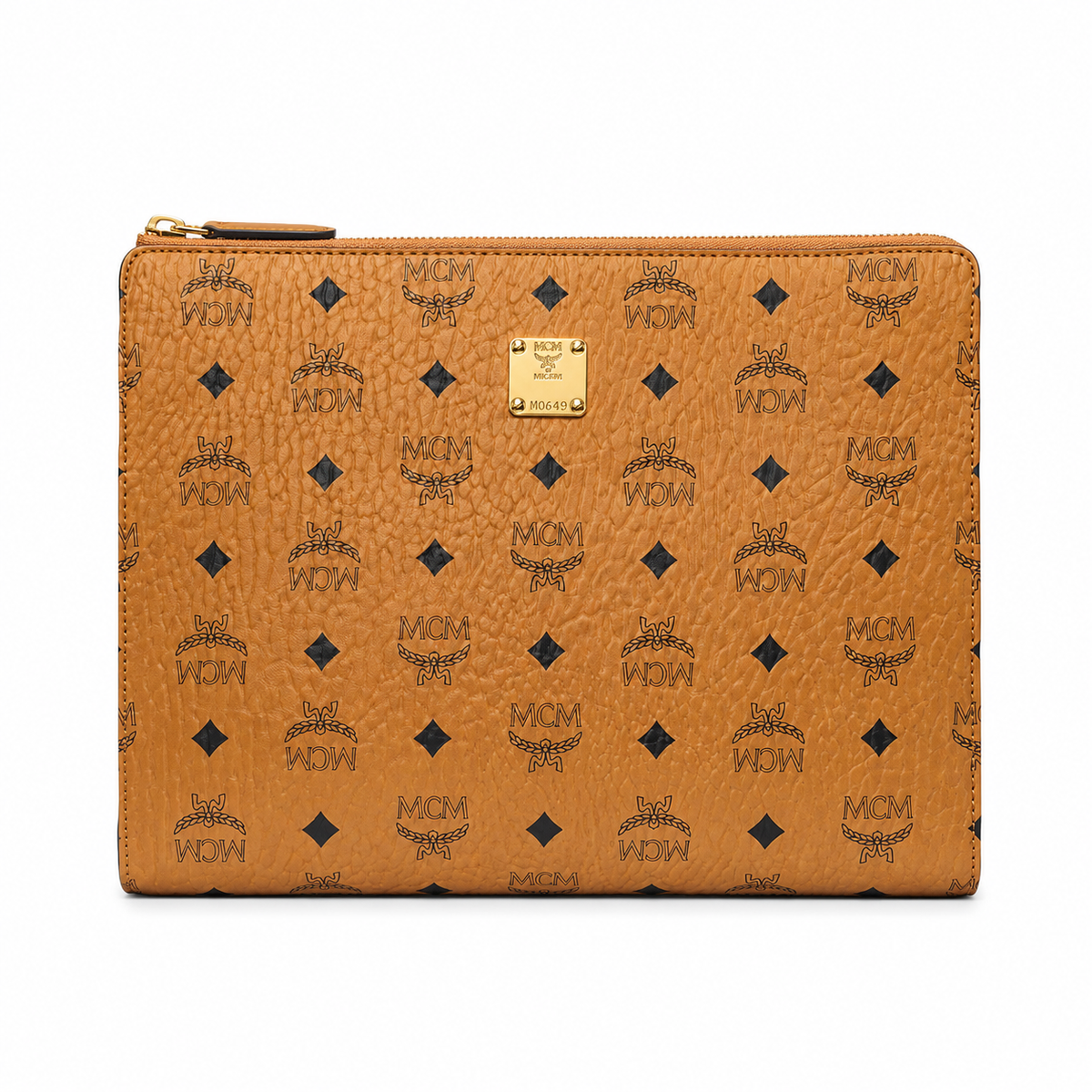 MCM classic Visetos print cognac brown unisex large-capacity clutch/slip bag