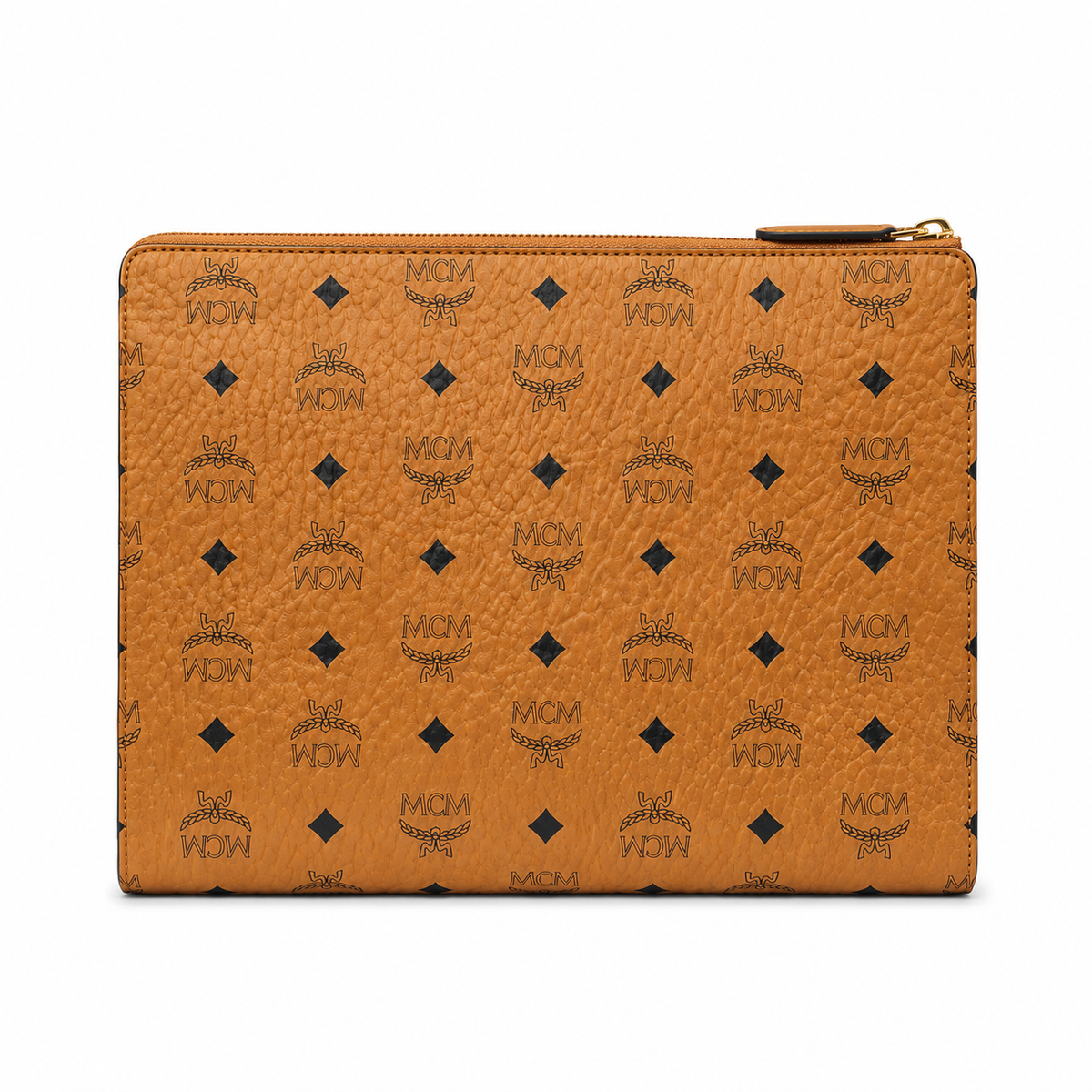 MCM classic Visetos print cognac brown unisex large-capacity clutch/slip bag