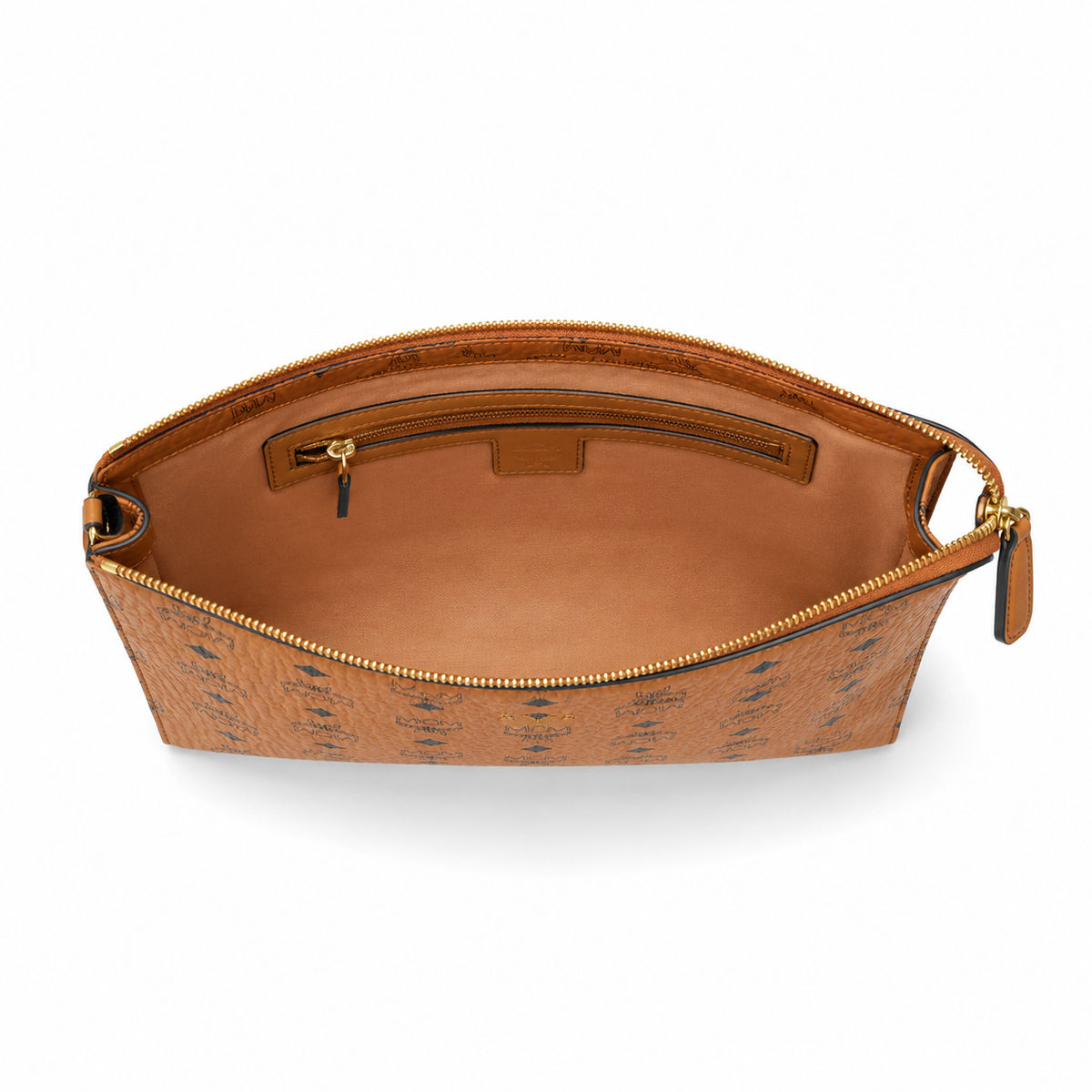 MCM classic Visetos print cognac brown unisex large-capacity clutch/slip bag