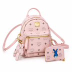 MCM Stark series ultra-mini Visetos print soft pink bag with side studs and a detachable shoulder strap a stylish mini backpack/crossbody bag for women perfect for commuting or outings