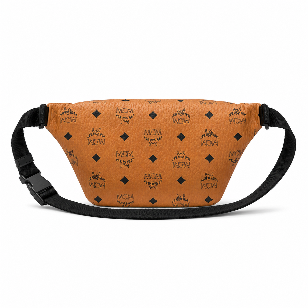 MCM Fursten series Visetos print Cognac brown color adjustable shoulder strap unisex stylish chest bag/crossbody bag for commuting and travel