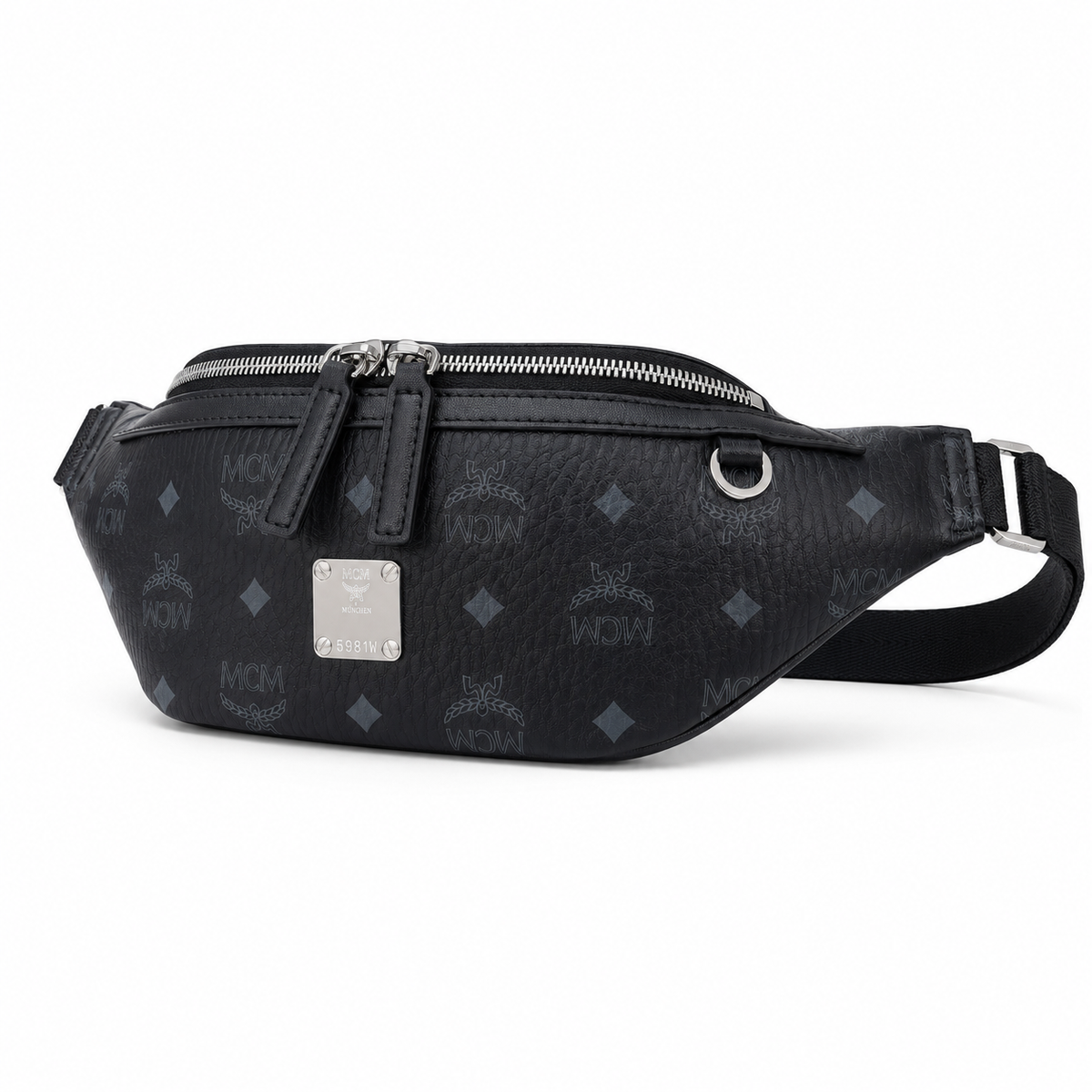 MCM Fursten series Visetos print black with adjustable shoulder strap unisex stylish chest bag/crossbody bag for commuting and travel