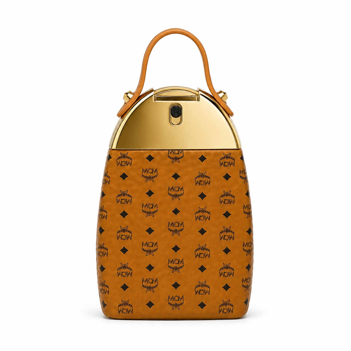 MCM's classic namesake Stark backpack-inspired fragrance featuring a cognac-colored Visetos print is a woody floral, and fruity scent suitable for both gifting and personal enjoyment