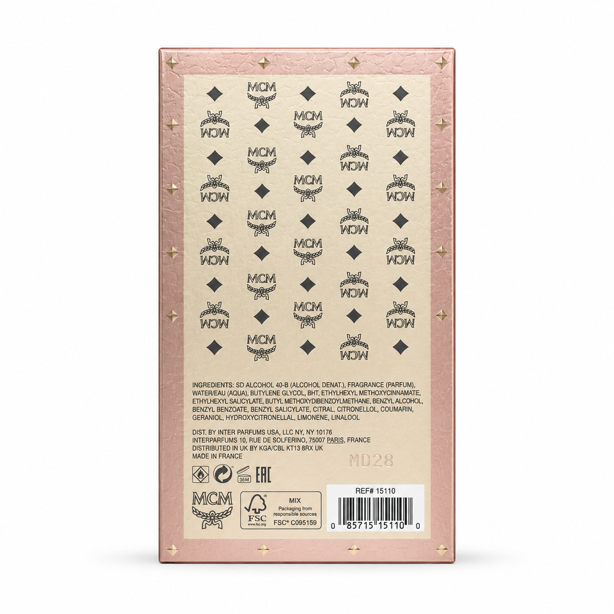 MCM ULTRA Extra Strong Eau de Parfum for Women off-white with Visetos print and leather handle a woody floral scent suitable for both gifting and personal enjoyment