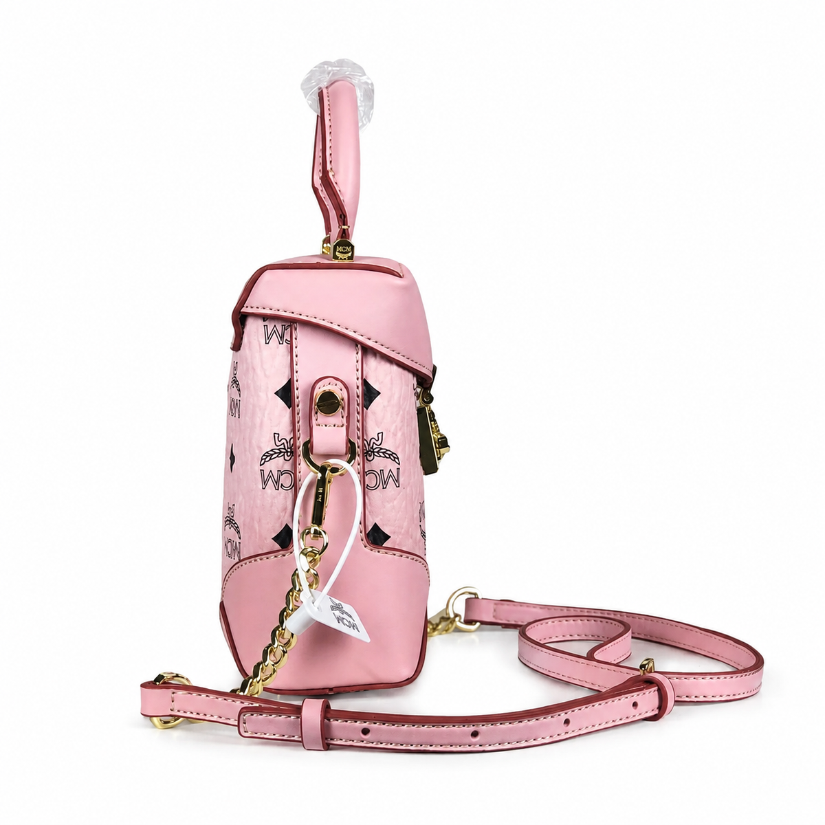 MCM Soft Berlin Mini Fries Bag | Soft pink Visetos print + detachable shoulder strap  can be carried by hand or worn crossbody new arrival for Spring/Summer 2026
