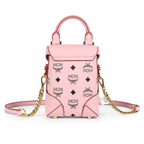 MCM Soft Berlin Mini Fries Bag | Soft pink Visetos print + detachable shoulder strap  can be carried by hand or worn crossbody new arrival for Spring/Summer 2026