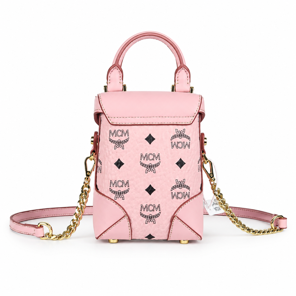 MCM Soft Berlin Mini Fries Bag | Soft pink Visetos print + detachable shoulder strap  can be carried by hand or worn crossbody new arrival for Spring/Summer 2026