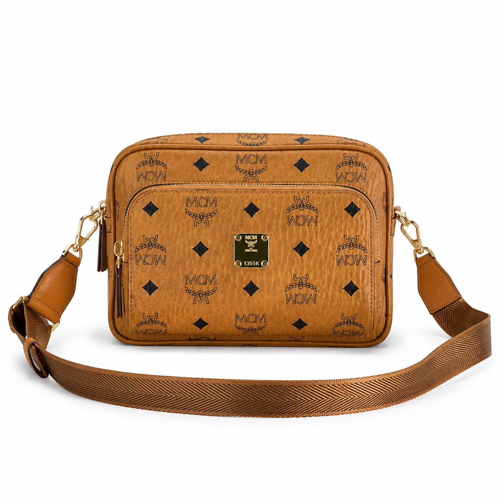 MCM Visetos Klassik mini camera bag with detachable shoulder strap can be worn as a shoulder bag or crossbody bag new arrival for Spring/Summer 2026