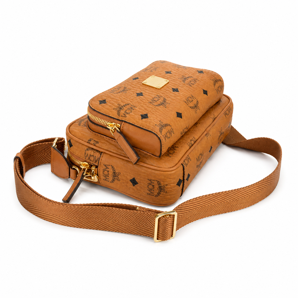 MCM Visetos Klassik mini camera bag with detachable shoulder strap can be worn as a shoulder bag or crossbody bag new arrival for Spring/Summer 2026