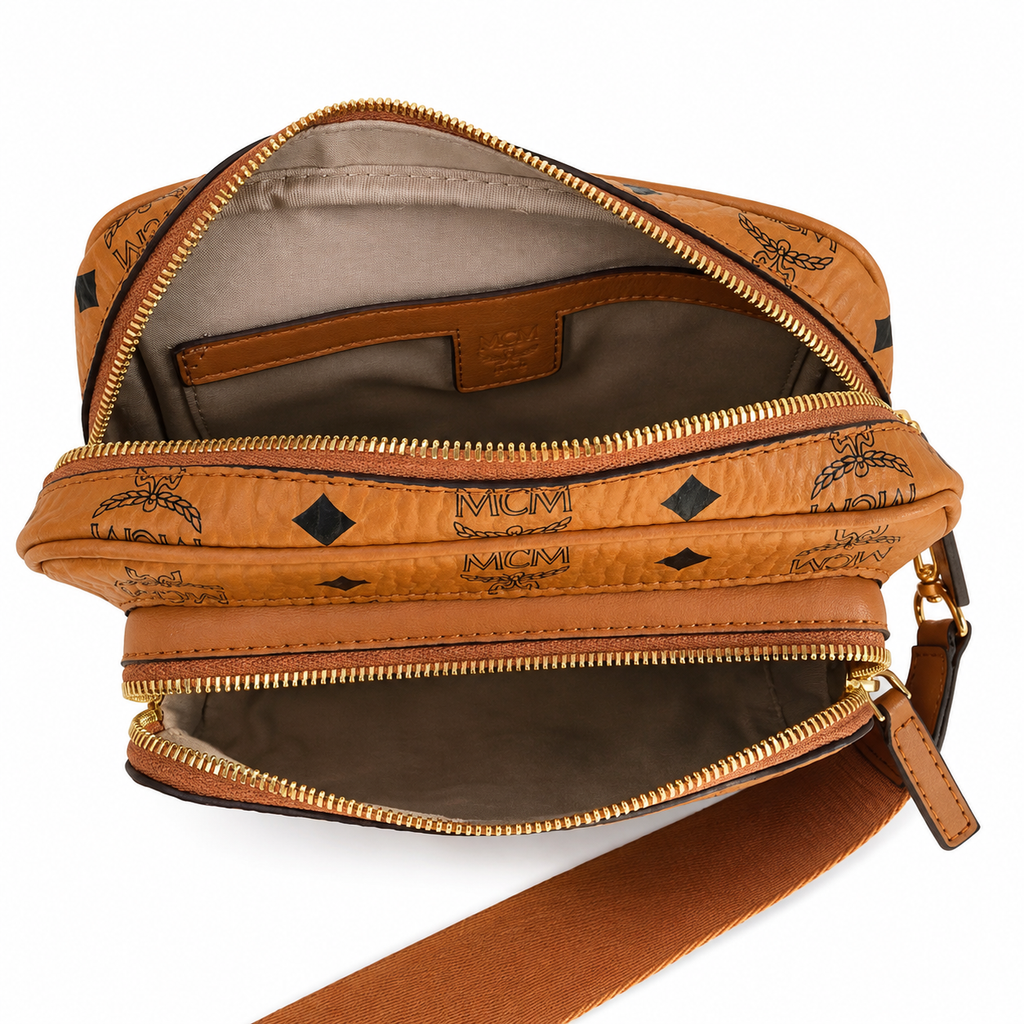 MCM Visetos Klassik mini camera bag with detachable shoulder strap can be worn as a shoulder bag or crossbody bag new arrival for Spring/Summer 2026