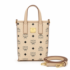 MCM Essential Visetos Mini Tote Bag | Cognac Monogram Canvas + Detachable Shoulder Strap  Can be Carried by Hand or Crossbody  New Arrival for Spring/Summer 2026