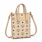 MCM Essential Visetos Mini Tote Bag | Cognac Monogram Canvas + Detachable Shoulder Strap  Can be Carried by Hand or Crossbody  New Arrival for Spring/Summer 2026