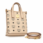 MCM Essential Visetos Mini Tote Bag | Cognac Monogram Canvas + Detachable Shoulder Strap  Can be Carried by Hand or Crossbody  New Arrival for Spring/Summer 2026