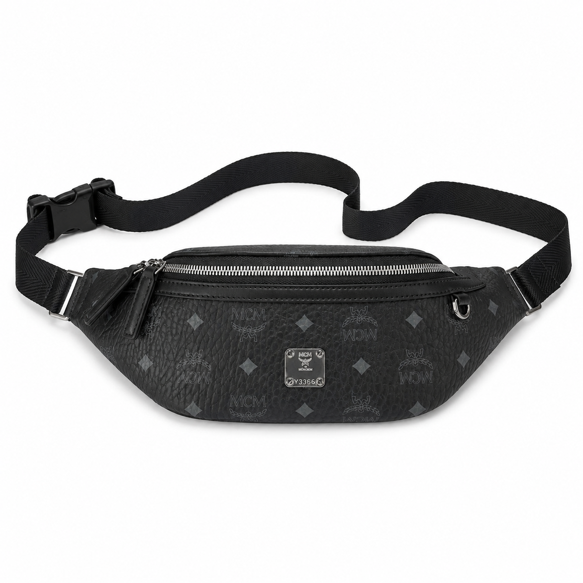MCM Fursten series Visetos print black with adjustable shoulder strap unisex stylish chest bag/crossbody bag for commuting and travel