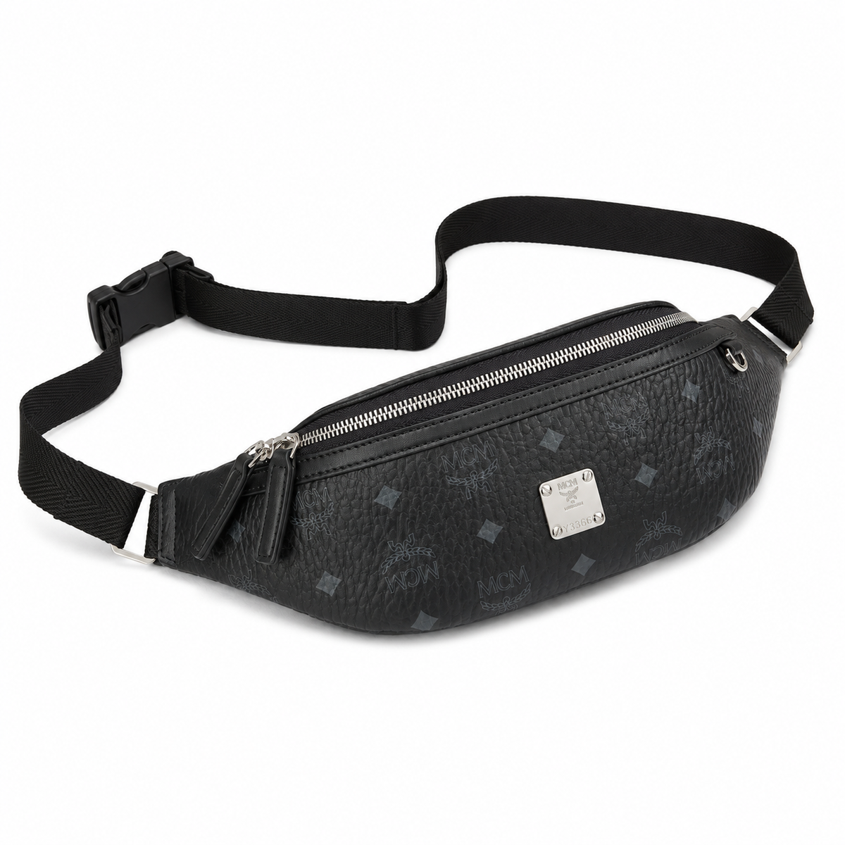MCM Fursten series Visetos print black with adjustable shoulder strap unisex stylish chest bag/crossbody bag for commuting and travel