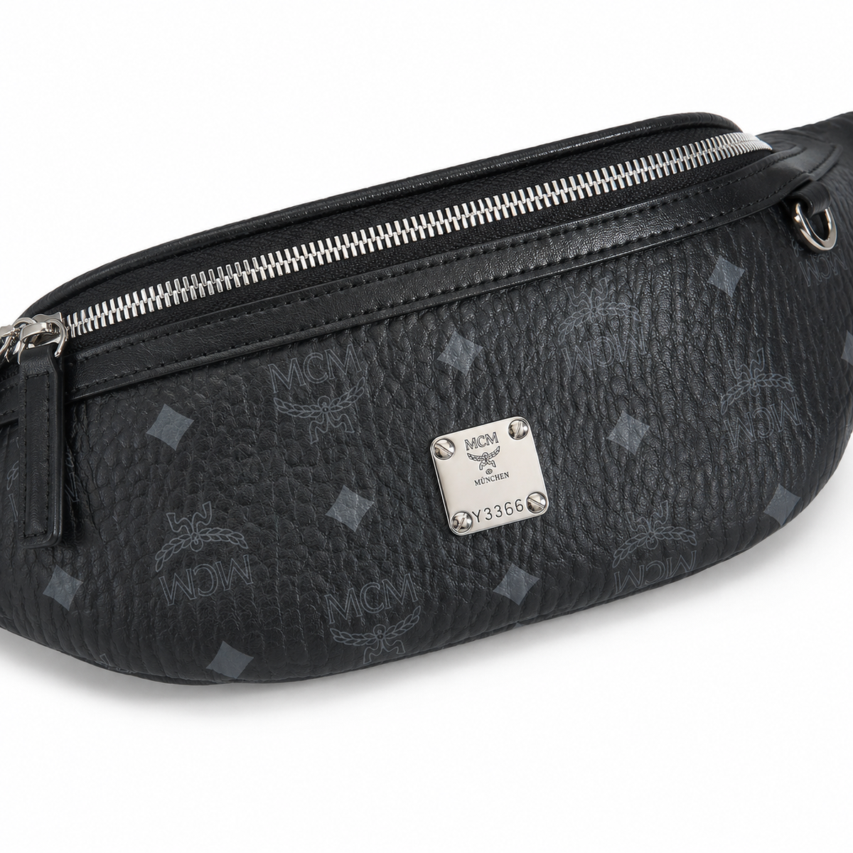 MCM Fursten series Visetos print black with adjustable shoulder strap unisex stylish chest bag/crossbody bag for commuting and travel