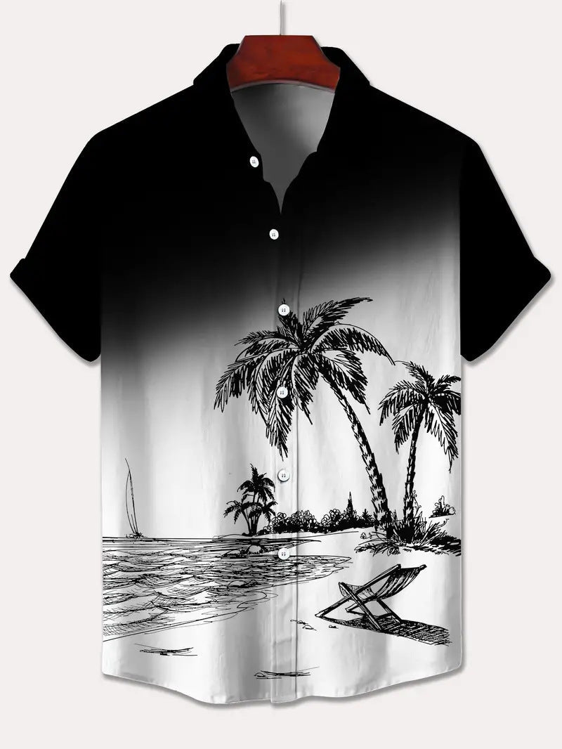 Cross-Border Trendy Cool Spring And Summer New Fashion Men'S Clothing Men'S Short-Sleeved Shirts Tops Cardigans Cross-Border Source Work