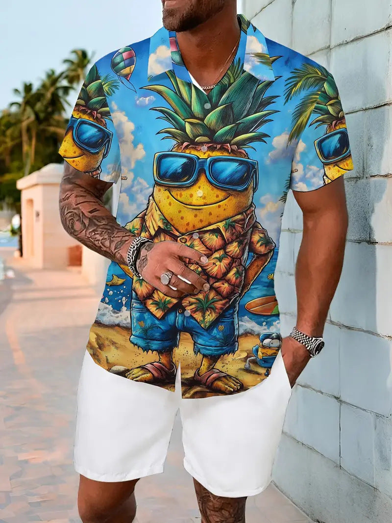Cross-Border Trendy Cool Spring And Summer New Fashion Men'S Clothing Men'S Short-Sleeved Shirts Tops Cardigans Cross-Border Source Work
