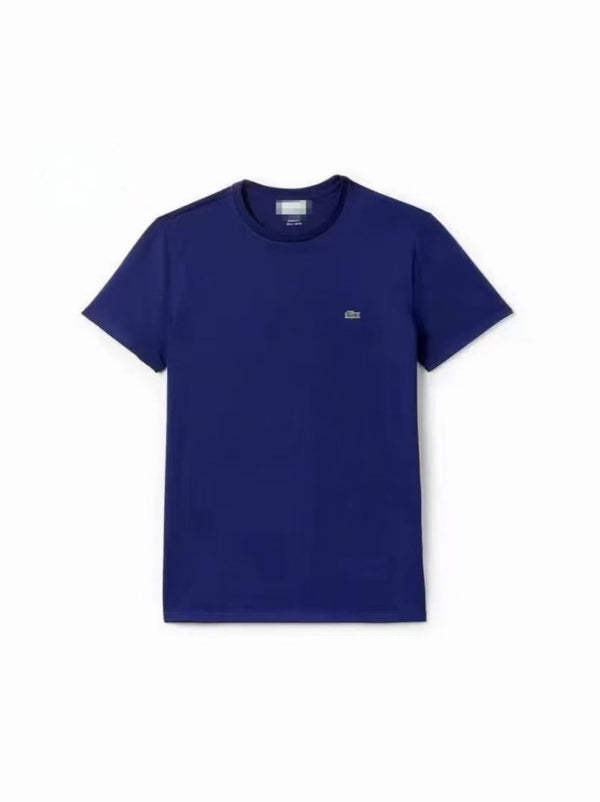 2026 Cross-Border Foreign Trade Summer Men'S Short-Sleeved Pure Cotton Embroidered Fish Logo T-Shirt Round Neck Loose Style Casual And Versatile