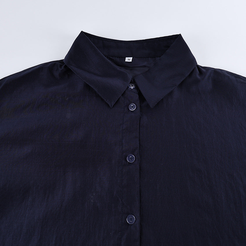 2025 New Autumn See-Through Long-Sleeved Shirts For Women With Design Sense, Personality, Fashionable Temperament, Casual European And American Commuting Shirts