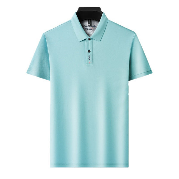 Pure Cotton Short-Sleeved Polo Shirt Men'S Lapel T-Shirt Embroidered Solid Color Business New T-Shirt Bottoming Shirt Men'S Top