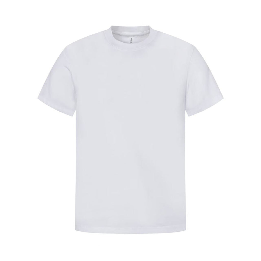 230G Solid Color Cuffs, Small Neckline, Right Shoulder Short-Sleeved T-Shirt For Men, Summer Heavyweight Solona Quick-Drying Cool T-Shirt