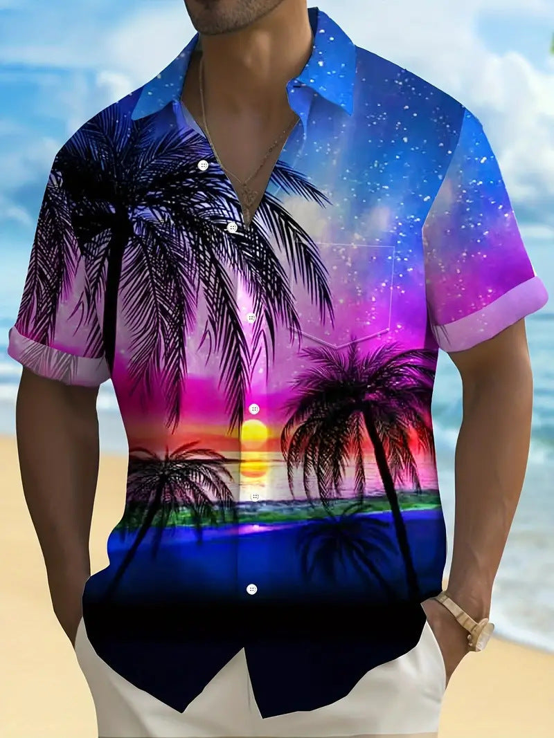 Cross-Border Trendy Cool Spring And Summer New Fashion Men'S Clothing Men'S Short-Sleeved Shirts Tops Cardigans Cross-Border Source Work