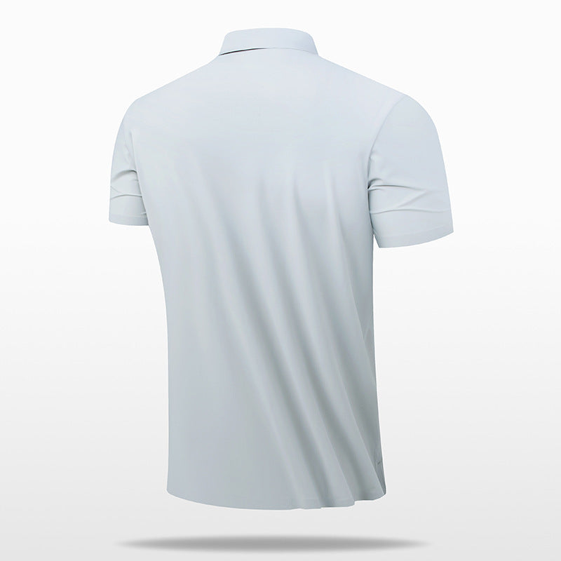 Polo Shirt Men'S Business Icy T-Shirt Men'S Lapel Seamless Taped Loose Half-Sleeved Top Trendy Short-Sleeved Men'S Quick-Drying