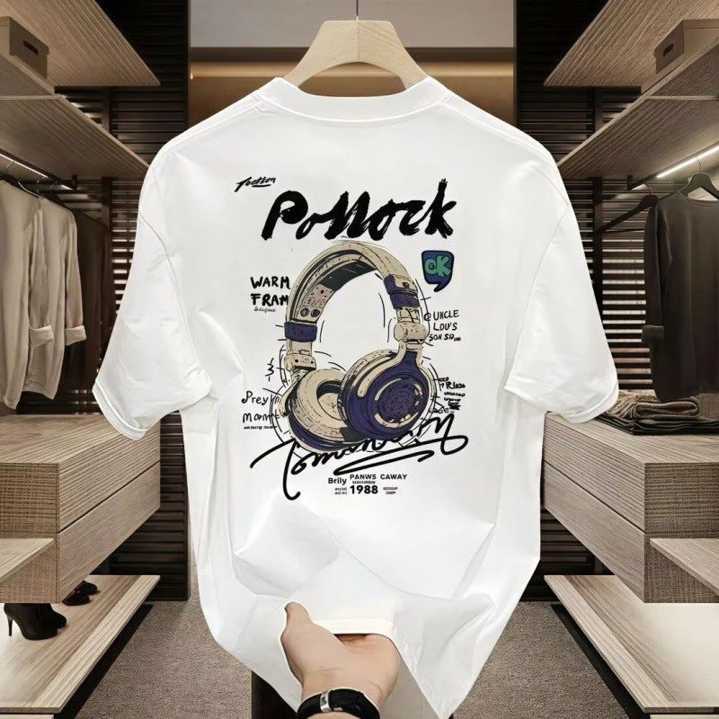 [Source] Summer New High-End Pure Cotton Men'S Casual Versatile Round Neck Short-Sleeved T-Shirt Light Luxury Handsome Men'S Clothing
