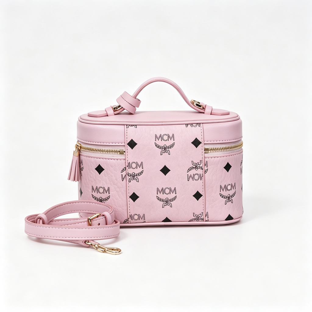 MCM's classic Visetos print mini vanity bag with a detachable shoulder strap can be carried by hand or worn crossbody A new arrival for Spring/Summer 2026